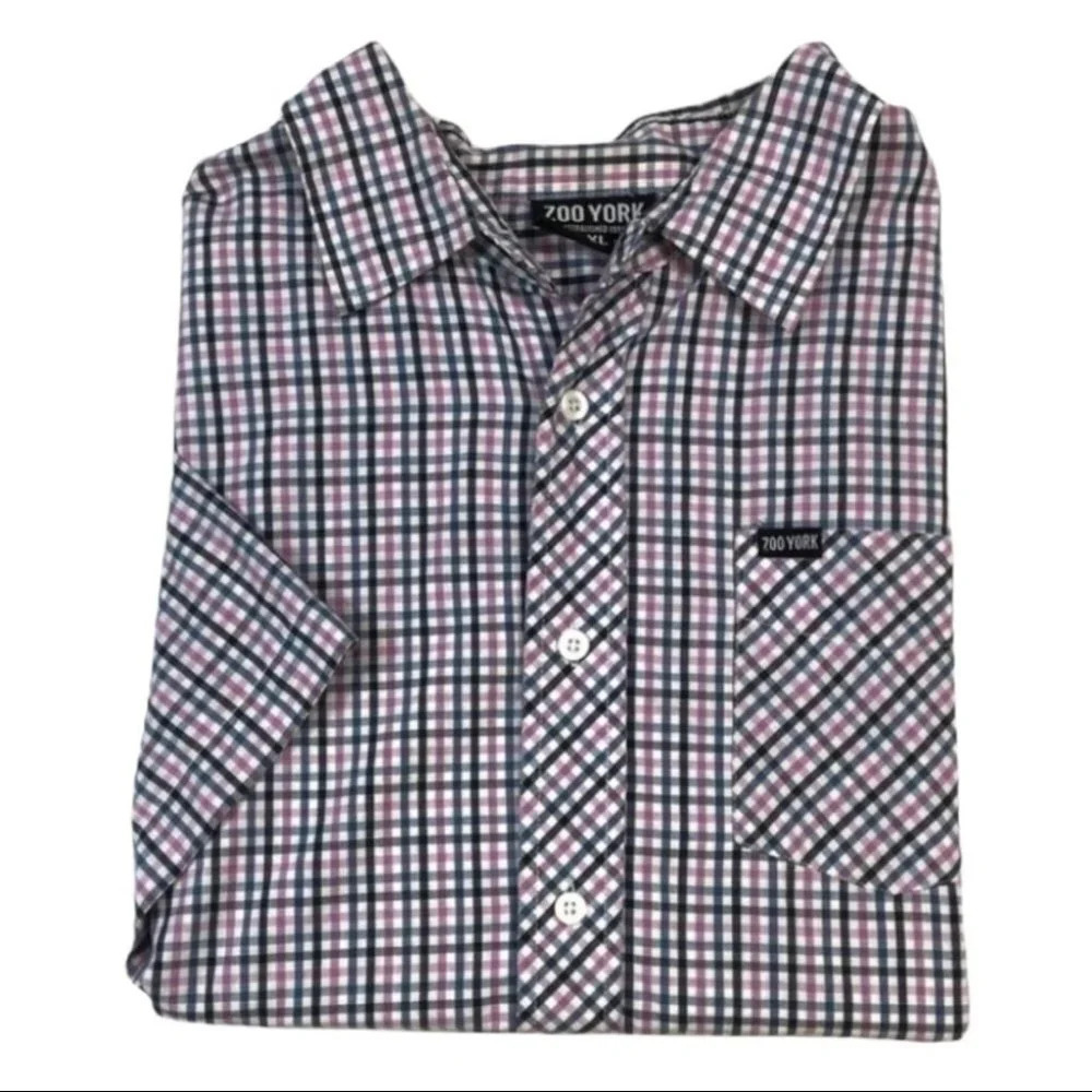 BF126 Zoo York Plaid Skater Brand Pocket Button Down Shirt XL